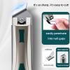GANYUU Anti Splash Nails Clipper Stainless Steel Sharp Fingernail Cutter Hard Nail Scissor Large Pedicure Oblique Mouth Manicure Tools (Color : Medium Flat) view 3