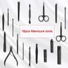 FULNES 18Pcs/Set Nail Clippers Manicure Pedicure Kit Finger Toe Scissor Grooming Tools (Color : A) view 3