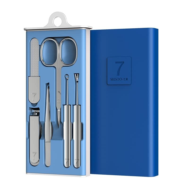 GANYUU 4-23 Pcs Professional Nail Cutter Pedicure Scissors Set Stainless Steel Eagle Hook Portable Manicure Nail Clipper Tool Set (Color : Skin Color)