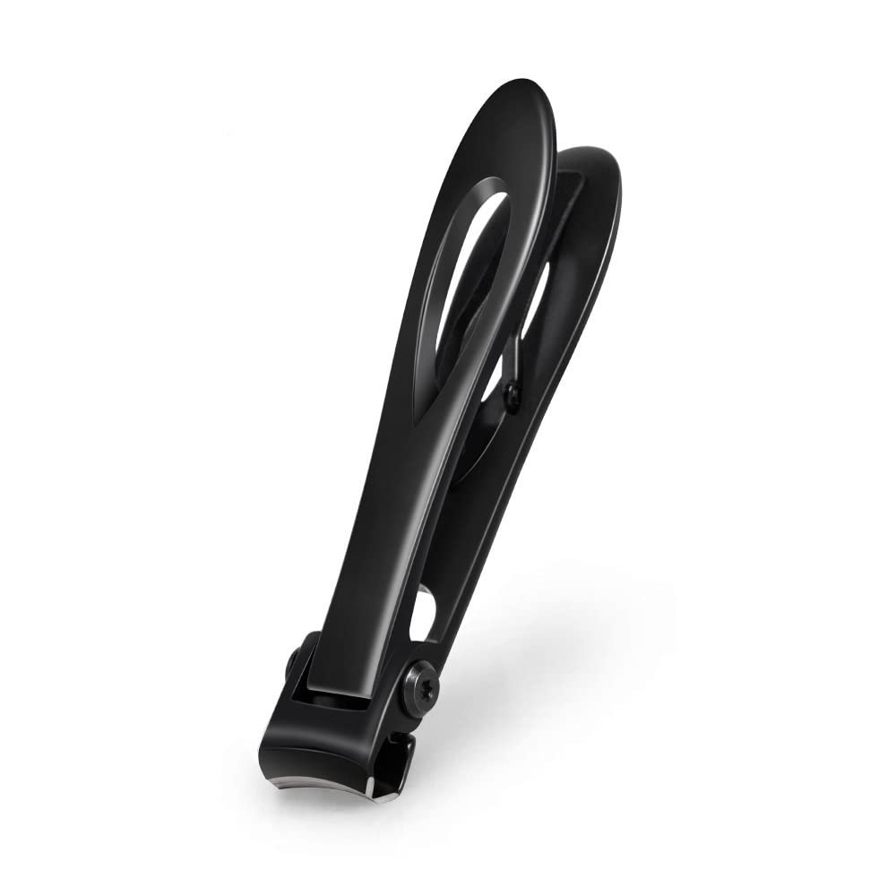 FULNES Nail Clipper for Thick Nail Wide Jaw Opening Stainless Steel Toenail Cutter Extra Large Fingernail Toenail Trimmer Manicure Tool (Color : Black Large)