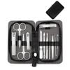 GANYUU Manicure Set Pedicure Sets Nail Clipper Stainless Steel Nail Cutter Tools Nail Scissors File Eyebrow and Eyelash Trimmer Kit (Color : 12pcs-Black) view 1