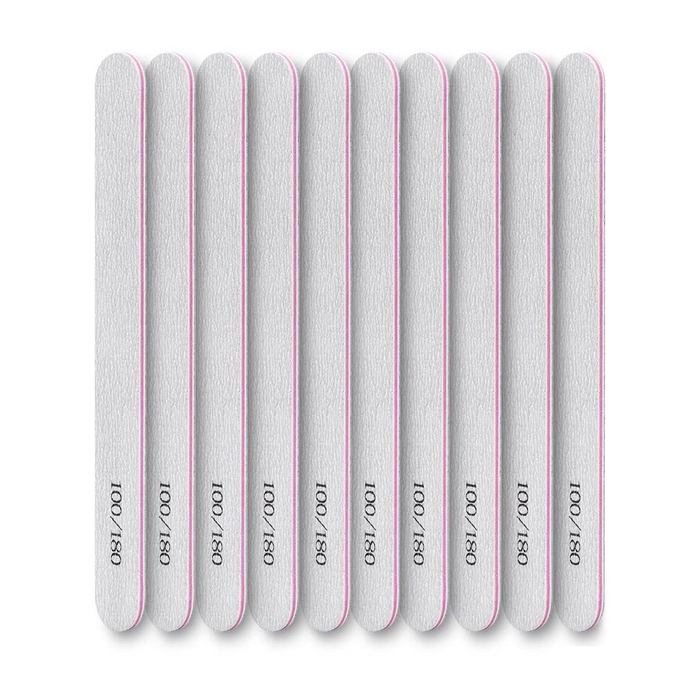 KAPPDE Nail File Double Side Sanding Buffer Block Set Nail Sanding Blocks Grinding Polishing Sandpaper Nail Files for UV Gel Polish (Color : 10 pcs -A)