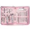 FULNES 11-26 Pcs Professional Nail Clippers Manicure Set Stainless Steel Nail Cutter Scissor Cuticle Nipper Nail Tools Set (Color : 26pcs Pink) view 1