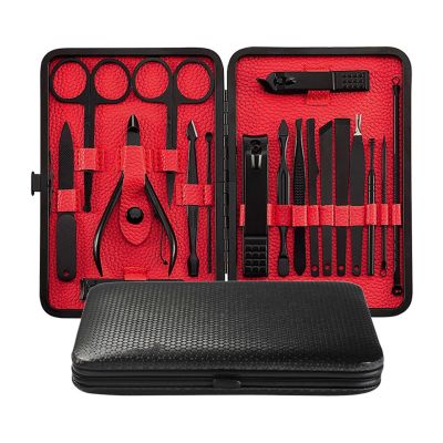 FULNES 18Pcs/Set Nail Clippers Manicure Pedicure Kit Finger Toe Scissor Grooming Tools (Color : B)