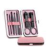 CYSUE 18 in 1 Manicure Set Stainless Steel Nail Clippers Pedicure Kit Portable Travel Household Nail Scissor Kit Nail Cutter Tool Set (Color : 8pcs Pink) view 1