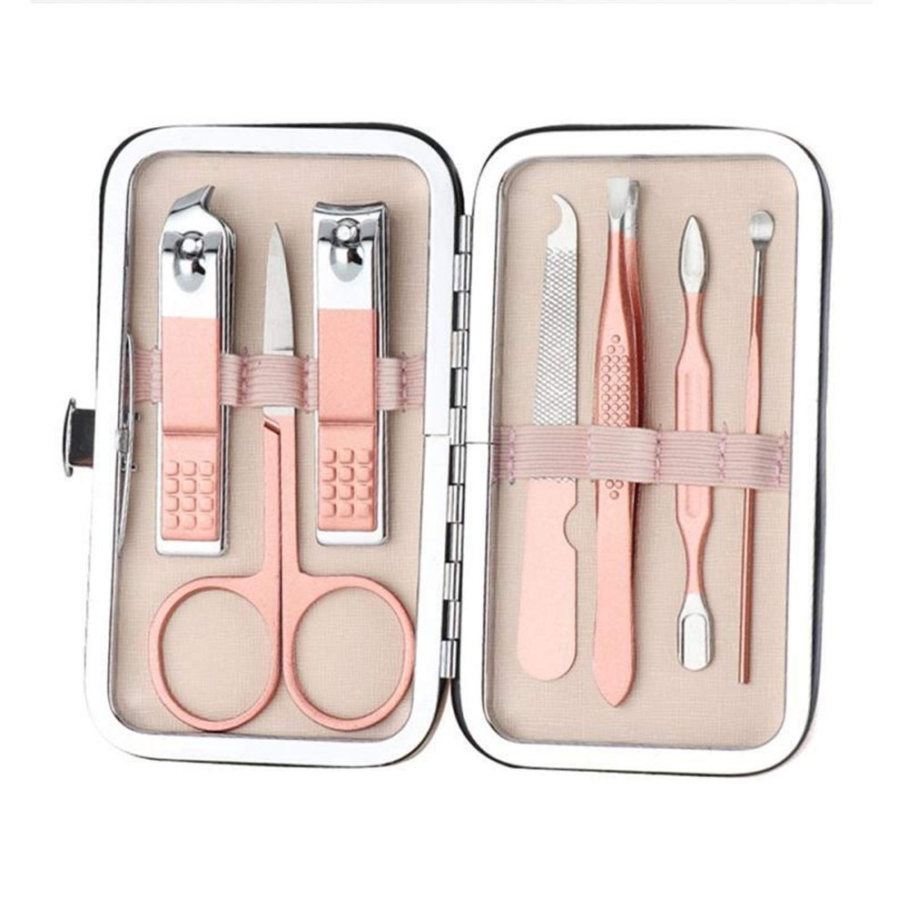 FULNES 18 in 1 Nail Art Manicure Tools Pedicure Kit Scissor Tweezer Ear Pick Utility Toe Nail Clipper Facial Care Tool 02