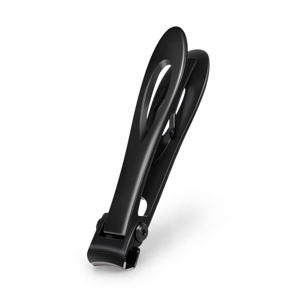 CYSUE Professional Nail Clippers Stainless Steel Wide Jaw Opening Manicure Fingernail Cutter Thick Hard Ingrown Toenail Scissors Tools (Color : Black Large)