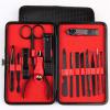 FULNES 4-23PCS Professional Nail Clipper Pedicure Manicure Set Stainless Steel Cuticle Scissor Pusher Tweezer Nail File Nail Cutter Set (Color : 15PCS RED) view 1