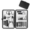 FULNES 7/18pcs Nail Clipper Set New Upgrade Black Stainless Steel Nail Cutter Sharp Pedicure Scissors Manicure Tool Set (Color : 18pcs Black) view 1