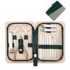 GANYUU Manicure Set Pedicure Sets Nail Clipper Stainless Steel Nail Cutter Tools Nail Scissors File Eyebrow and Eyelash Trimmer Kit (Color : 17pcs-Gray Green) view 1