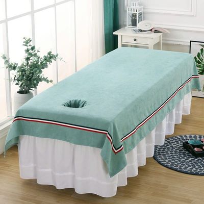 Cotton Massage Fitted Sheet with Face Hole Massage Table Cover Sheet Thick Spa Massage Treatment Table Bed Cover SPA Massage Table Cover Beauty Salon Spa Sheet for Massage Bed-B 140x230cm