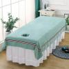 Cotton Massage Fitted Sheet with Face Hole Massage Table Cover Sheet Thick Spa Massage Treatment Table Bed Cover SPA Massage Table Cover Beauty Salon Spa Sheet for Massage Bed-B 140x230cm view 1