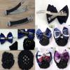 JUCACE Hair Clips,Hair Sticks,Hair Pins,Hair Clip Cover Bowknot Bun Snood Hair Net Hair Accessory for Women view 2