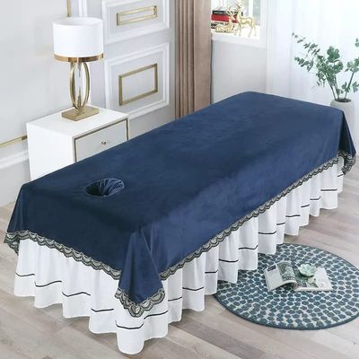 Plush Spa Massage Treatment Table Bed Cover with Face Hole Thick Protective Massage Table Bed Cover SPA Massage Couch Cover Solid Color Massage Table Cover Sheet for Massage Bed-B 80x200cm