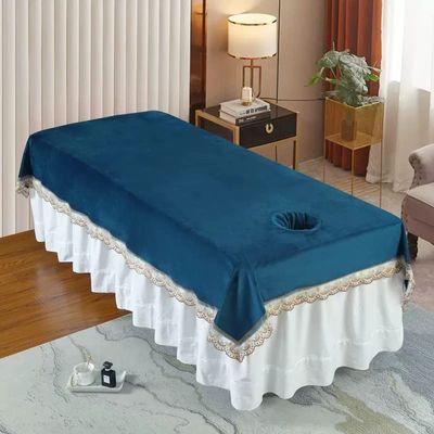Cotton Fitted Massage Table Sheet with Face Hole SPA Massage Table Cover Salon Bed Sheet Massage Table Cover Sheet Solid Color Beauty Couch Cover for Massage Tables Bed Treatment-G 80x200cm
