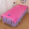 Plush Salon Bed Sheet with Face Hole Salon Bed Sheet Cover Thick Spa Massage Treatment Table Bed Cover Massage Table Cover Sheet Beauty Couch Cover for Massage Tables Bed Treatment-D 120x190cm view 1