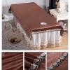 Plush Spa Massage Treatment Table Bed Cover with Face Hole Fitted Massage Table Sheet Solid Color Salon Bed Sheet Cover Massage Table Cover Sheet Beauty Salon Spa Sheet Washable-J 90x210cm view 1