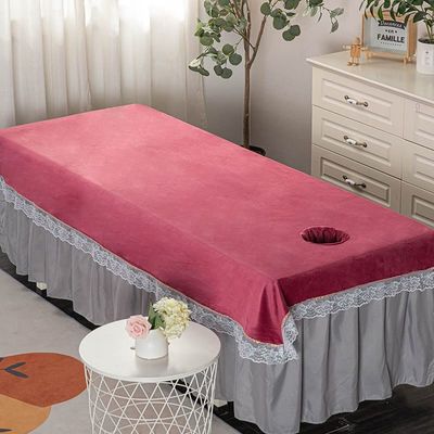 Massage Sheet Cover with Face Hole Massage Table Cover Sheet Solid Color SPA Massage Table Cover Protective Massage Table Bed Cover Thick Massage Bed Cover for Massage Bed-I 85x205cm