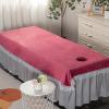 Massage Sheet Cover with Face Hole Massage Table Cover Sheet Solid Color SPA Massage Table Cover Protective Massage Table Bed Cover Thick Massage Bed Cover for Massage Bed-I 85x205cm view 1