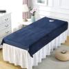 Plush Massage Fitted Sheet with Face Hole Salon Bed Sheet Cover Washable Spa Massage Treatment Table Bed Cover Solid Color Protective Massage Table Bed Cover for Massage Bed-P 120x200cm view 1