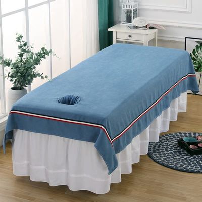 Cotton Massage Fitted Sheet with Face Hole Massage Table Cover Sheet Thick Spa Massage Treatment Table Bed Cover SPA Massage Table Cover Beauty Salon Spa Sheet for Massage Bed-C 140x230cm