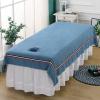 Cotton Massage Fitted Sheet with Face Hole Massage Table Cover Sheet Thick Spa Massage Treatment Table Bed Cover SPA Massage Table Cover Beauty Salon Spa Sheet for Massage Bed-C 140x230cm view 1