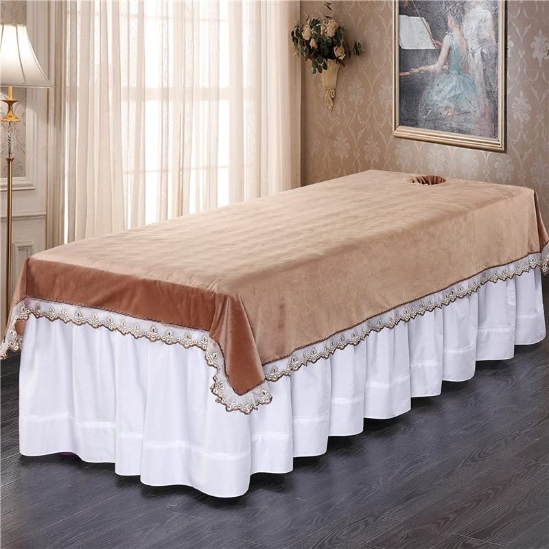Cotton SPA Massage Couch Cover with Face Hole Massage Table Cover Sheet Beauty Couch Cover for Massage Tables Bed Treatment Solid Color Beauty Massage SPA Couch Cover Washable-J 80x200cm