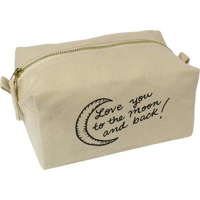 Azeeda 'To The Moon And Back' Canvas Wash Bag/Makeup Case (CS00006283)