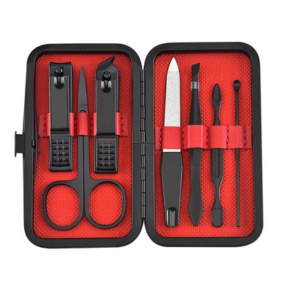 9pcs/set Nail Clippers Manicure Pedicure Set Portable Travel Stainless Steel Nail Cutter Tool Kit Fingernail Suit,red