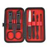 9pcs/set Nail Clippers Manicure Pedicure Set Portable Travel Stainless Steel Nail Cutter Tool Kit Fingernail Suit,red view 1
