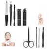 9pcs/set Nail Clippers Manicure Pedicure Set Portable Travel Stainless Steel Nail Cutter Tool Kit Fingernail Suit,red view 2