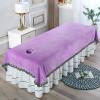 Plush Spa Massage Treatment Table Bed Cover with Face Hole Thick Protective Massage Table Bed Cover SPA Massage Couch Cover Solid Color Massage Table Cover Sheet for Massage Bed-C 80x200cm view 1