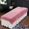 Plush Massage Fitted Sheet with Face Hole Salon Bed Sheet Cover Washable Spa Massage Treatment Table Bed Cover Solid Color Protective Massage Table Bed Cover for Massage Bed-I 80x200cm view 1