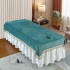Cotton Fitted Massage Table Sheet with Face Hole SPA Massage Table Cover Salon Bed Sheet Massage Table Cover Sheet Solid Color Beauty Couch Cover for Massage Tables Bed Treatment-B 80x200cm view 1