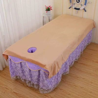 Plush Salon Bed Sheet with Face Hole Salon Bed Sheet Cover Thick Spa Massage Treatment Table Bed Cover Massage Table Cover Sheet Beauty Couch Cover for Massage Tables Bed Treatment-I 120x190cm