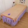 Plush Salon Bed Sheet with Face Hole Salon Bed Sheet Cover Thick Spa Massage Treatment Table Bed Cover Massage Table Cover Sheet Beauty Couch Cover for Massage Tables Bed Treatment-I 120x190cm view 1