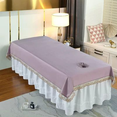 Cotton Fitted Massage Table Sheet with Face Hole SPA Massage Table Cover Salon Bed Sheet Massage Table Cover Sheet Solid Color Beauty Couch Cover for Massage Tables Bed Treatment-H 120x220cm