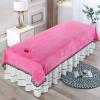 Plush Spa Massage Treatment Table Bed Cover with Face Hole Thick Protective Massage Table Bed Cover SPA Massage Couch Cover Solid Color Massage Table Cover Sheet for Massage Bed-A 80x200cm view 1
