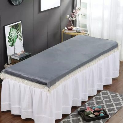 Thick Beauty Salon Massage Cover with Face Hole Beauty Massage SPA Couch Cover Solid Color Lace Side Beauty Couch Cover for Massage Tables Bed Treatment Massage Sheet Cover-F 80x200cm