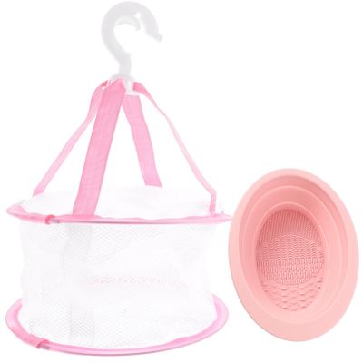 KALLORY Makeup Brush 1 set Salon Cleaning Puff Decor Dryer Makeup Pad Rack Bowl Mesh Powder Drying Brush Eggs Mat Scrubber Hanging with Cleaner Net - for Silicone Home Sponge Brush Cleaner