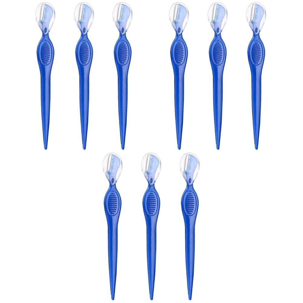 minkissy 9pcs Benefit Brow Eyebrow Razors Trimmers Beauty Makeup Portable for Travel Razor Blades