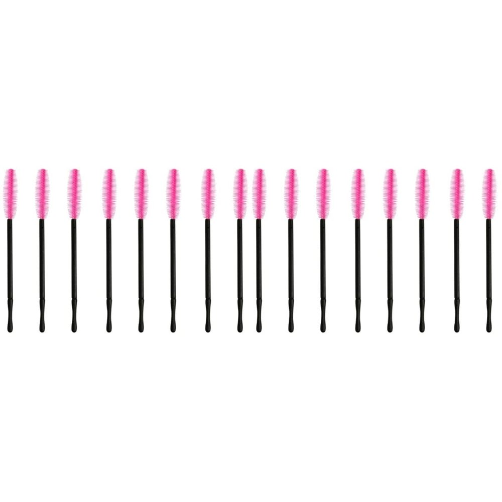 minkissy 2sets 50-piece Disposable Mascara Wands Rose Red Eyelash Brush for Eyebrow Makeup Portable Eyelash Grafting Tool for Women Girls 50pcs*2