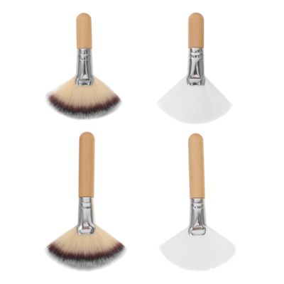 KALLORY 4pcs Fluffy Face Makeup Brush Soft Powder Brushes for Blush Highlighting Foundation Handles Essential Tools for Application