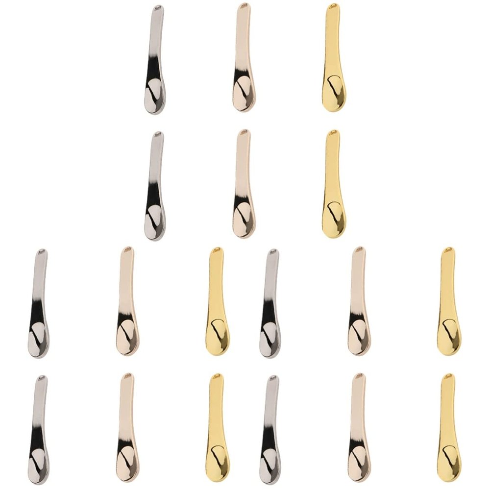 Healifty 18pcs Zinc Alloy Makeup Spoons for Facial Masks Eye Creams Moisturizers Easy to Clean Cosmetic Tools