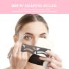 KALLORY 2pcs Steel Kit Guide for Stencils Shaping Tool Stainless Black Brow Makeup Stencil Microblading Measurement Shaper Eyebrow Girls Women Card Supplies Template Ruler Sticker view 2