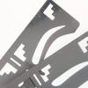 KALLORY 2pcs Steel Kit Guide for Stencils Shaping Tool Stainless Black Brow Makeup Stencil Microblading Measurement Shaper Eyebrow Girls Women Card Supplies Template Ruler Sticker view 3