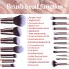 BS-MALL Makeup Brushes Premium Synthetic Foundation Powder Concealers Eye Shadows 18 Pcs Brush Set with 5 sponge & Holder Sponge Case (A-Pink) view 3