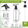 48 Pcs Pump Bottle Lotion Dispenser Refillable Shampoo Conditioner Hand Soap Dispenser Plastic Empty 8oz/250ml Clear Reusable Body Wash Container Bulk(Clear, White, Black) view 2