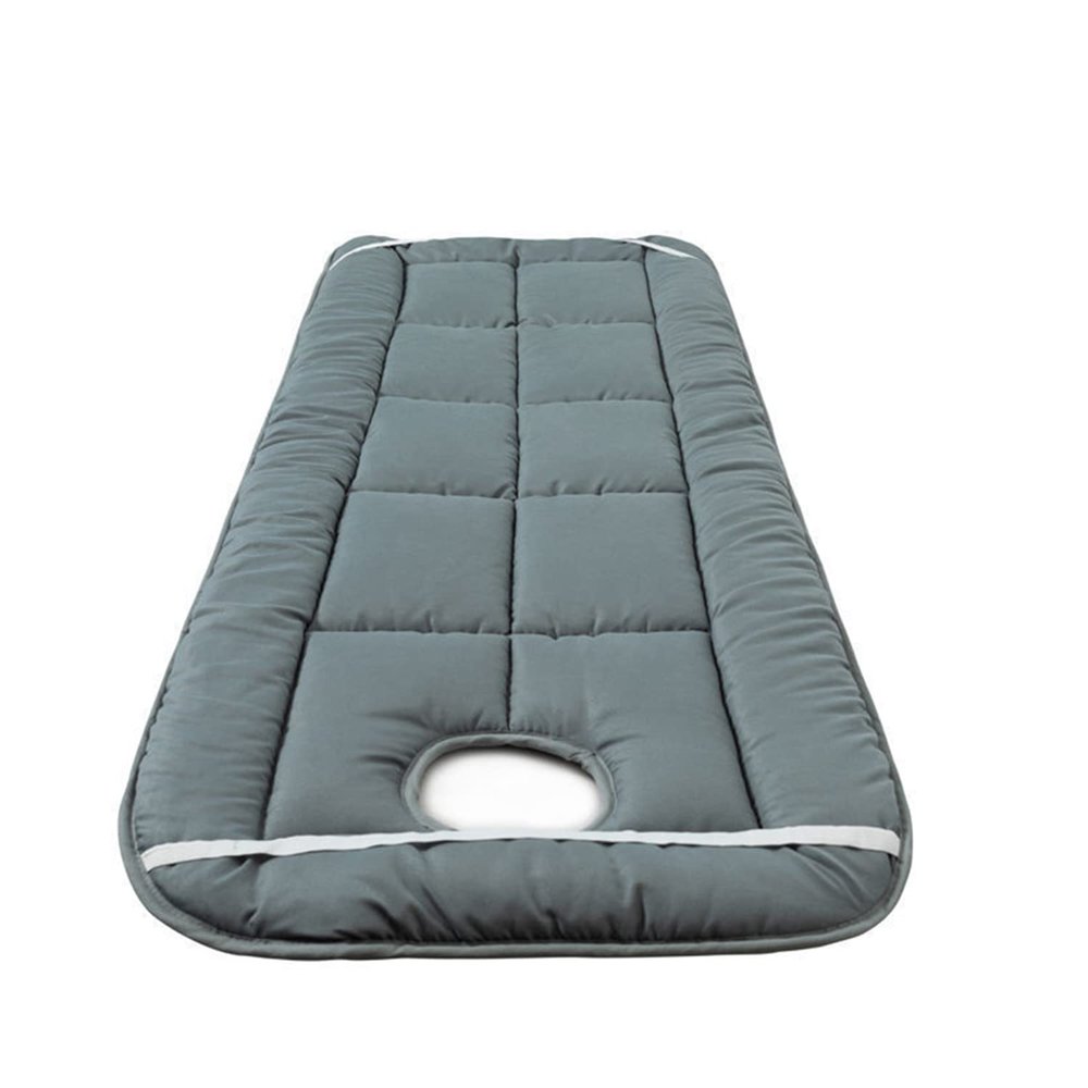 KKCD Round Head Massage Table Mattress Pad Sponge Mattress Topper for Lash Bed Soft Beauty Massage Bed Cover with Face Hole Non-Slip Massage Table Sheet with Elastic Bands,Grey,60x185cm