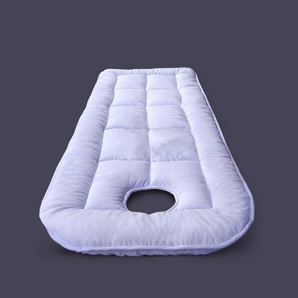 KKCD Round Head Massage Table Mattress Pad Sponge Mattress Topper for Lash Bed Soft Beauty Massage Bed Cover with Face Hole Non-Slip Massage Table Sheet with Elastic Bands,White,80x185cm
